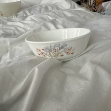 Pyrex England Blue Iris Coupe