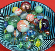 SET OF OVER 50 OLD & NEW MARBLES - ALL SIZES & COLOURS! 