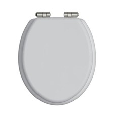 Heritage Wood Toilet Seat with Soft Close Chrome Hinges White Gloss TSWGL101SC