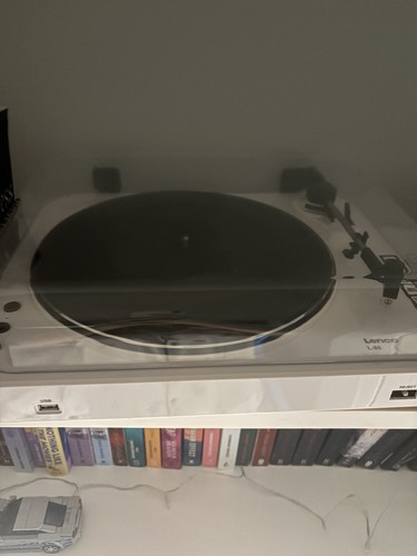 Lenco white record player - lenco,