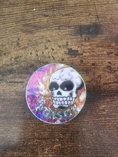 Vintage retro 90s POISON skull metal pog cap slammer, wear to rear