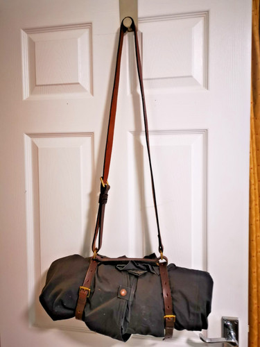 Leather strap coat carrier - coat,