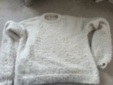 Girls White Fluffy Sparkly Top