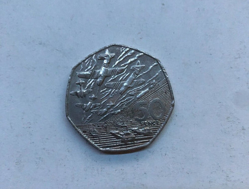 Rare old large 50p coin - old,