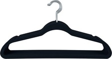10 Slim Velvet Huggable Hangers - Black