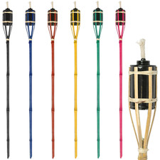 113cm Bamboo Garden Fire Torches Outdoor Pathway Paraffin Oil Tiki Lantern