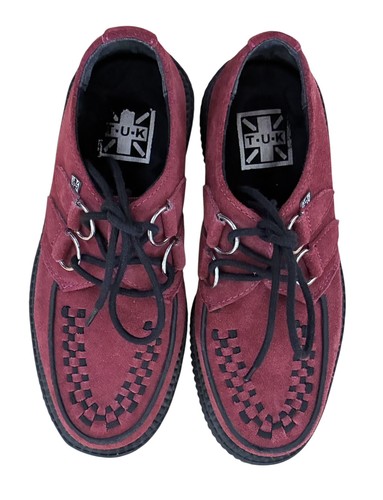 Burgundy suede creepers - suede,