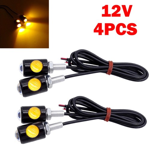 4pcs 12v led yellow - yellow, micro
