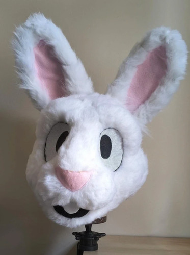 White rabbit fursuit head - white,