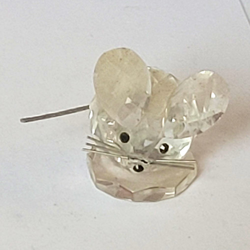 Faceted clear crystal mouse - crystal,
