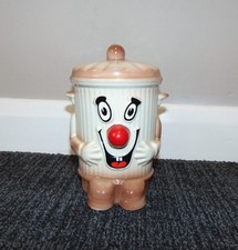 Vintage Ceramic Dusty Bin Money Box/Piggy Bank 1980s VGC - No Stopper