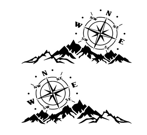 Large compass mountain - x,