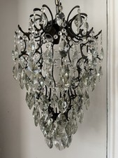 French Brass Crystal Basket