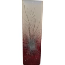 Vintage Herner Decorative Glass Hand Painted Vase Peacock Design 20cm Homeware