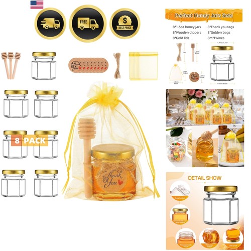 Mini glass honey jars - 1.5, oz