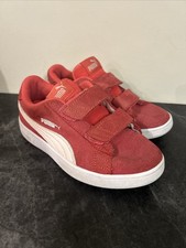 PUMA Smash V2 Suede Kids Size 13 Pink Suade Trainers