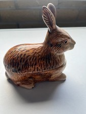Ceramic Vintage French Rabbit (Hare) Tureen or Pate Dish by Michel Caugant. 