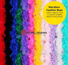 Marabou Feather Boa - 12 Colours - 1.8mtr Long - Fancy Dress Feather Boas