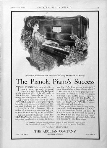 1909 the aeolian pianola - ad,