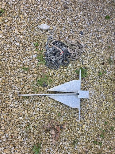 Boat anchor with chain - boat,