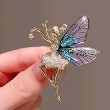 Angel Fairy Crystal Brooch