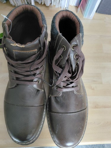 Shoes high ankle brown - made, by