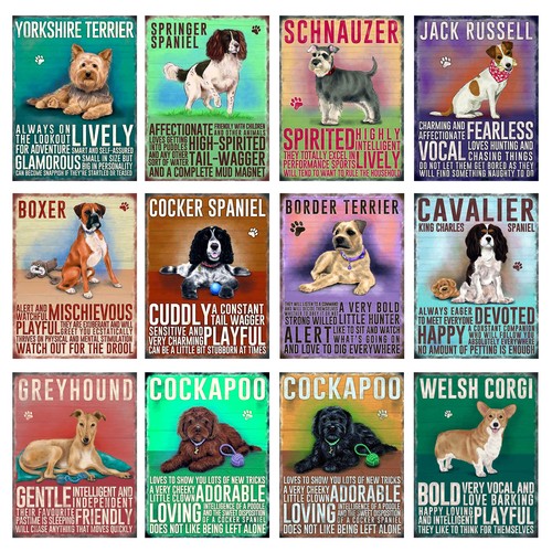 Dogs retro metal signs plaques - metal, signs/plaques