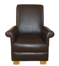 Dark Brown Faux Leather Child's Chair Nursery Children New Bedroom Playroom Kids