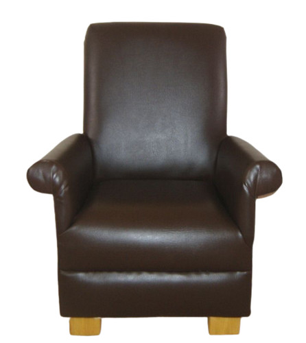 Dark brown faux leather - brown,