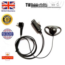 Earpiece for Motorola DP1400 R2 CP040 GP300 Two Pin Radio D-Ear Medium PTT