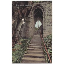 DUMBARTON CASTLE Old Arch & Staircase Postcard Postmark Dumbarton 1910