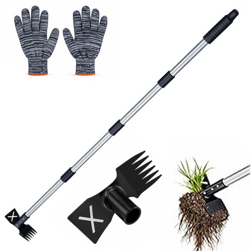 Weed puller tool with - puller,