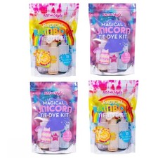 4x Tie Dye Kit - 12 Colours with Gloves, Bands & Sheet for Arts & Crafts