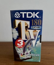 3 x TDK VHS E180 3 Hour Blank