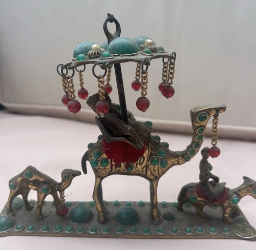 Antique brass camel - camel, donkey