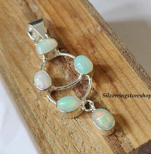 Opal gemstone pendant solid - opal,