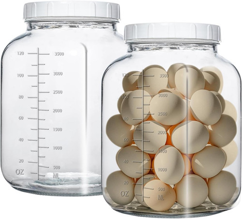 Gallon glass jar with lids - 1,