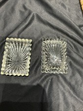 Pair Vintage Pressed Glass
