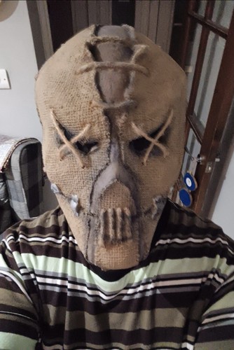 Scarecrow sack head - scarecrow, stitches