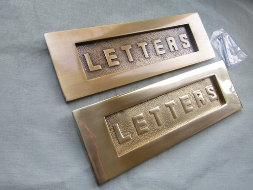 Door letter plate - letter, brass
