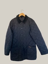 Barbour Liddesdale Quilt Jacket Men's Black Button Down - Size Medium (PTP 23")