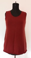 Oska Dark Red 100% Merino Wool Lagenlook Knit Soft Tunic Top Size 1 New