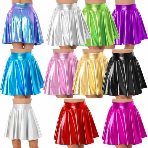Woman metallic mini skirt - metallic,