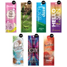Sunbed Tanning Lotion Cream Sachets x 70 Mixed Package (Ideal For Salons)
