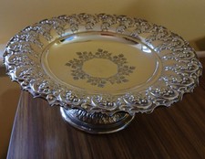 Silver plated vintage cake