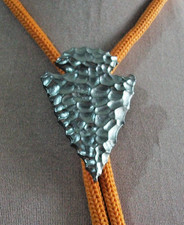 western bolo tie silver tone