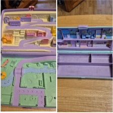 Vintage Polly Pocket Playsets - Bluebird 1989/1990 -town + apartment pencil case