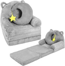 Foldable Kids Couch Toddler Couches That Fold Out Gray Cat Moon Sofa 