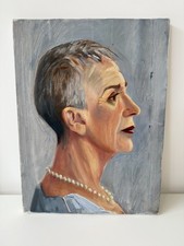 Original Vintage Oil Painting on Canvas Portrait of a Woman by Stewart Ganley