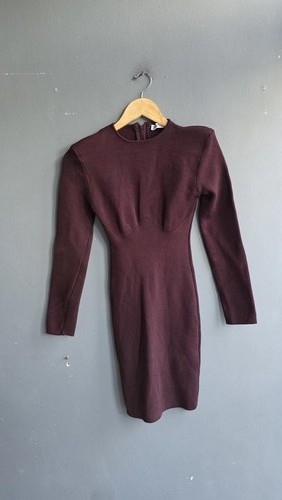 Zara burgundy knit bodycon - burgundy,